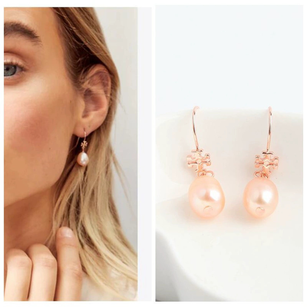 Tory Burch Pink Freshwater Pearl Small Earrings